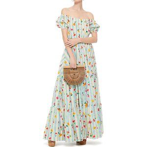 Caroline Constas Bardot Tiered Maxi Dress